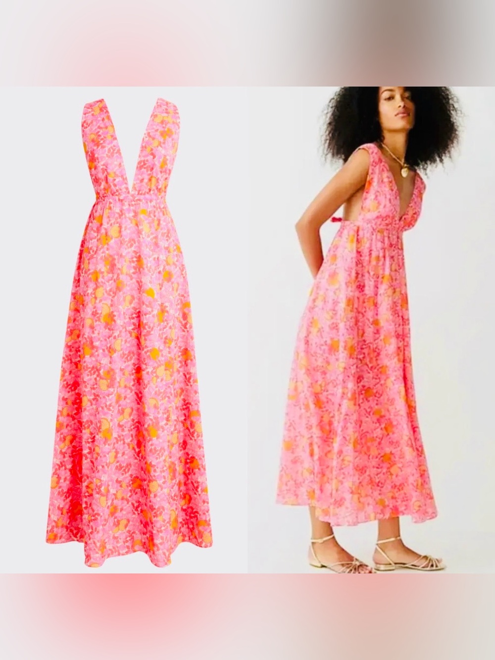 J.CREW NWT Plunge Neck Printed
Limone Midi Dress - Size 3X
